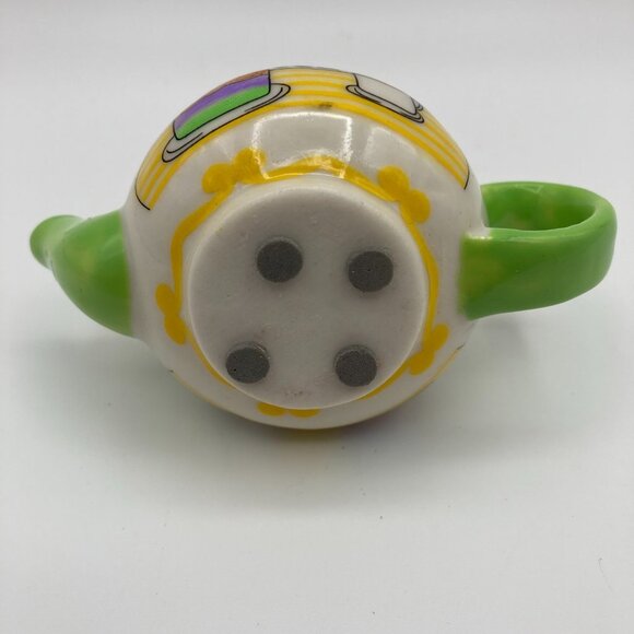 Miniature Porcelain Hinged Teapot Trinket, Pill, Jewelry Holder - Picture 5 of 7